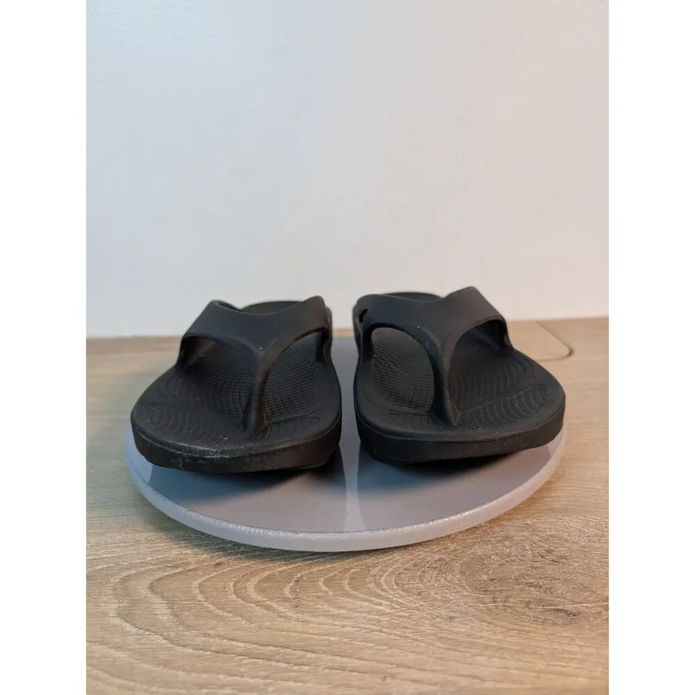 OOFOS Mens OORIGINAL Sandal Slide Flip Flop Thong Black Casual Size M5 W7